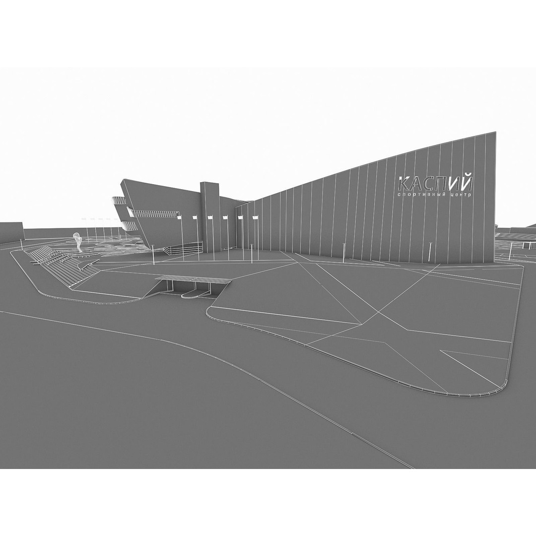 Sports Complex 3D Model – Low Poly Architectural Exterior Visualization - View 10