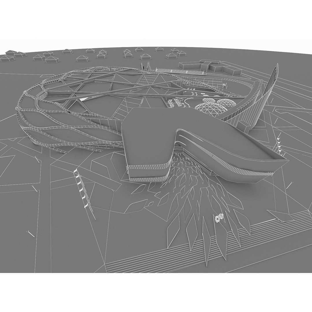 Sports Complex 3D Model – Low Poly Architectural Exterior Visualization - View 12