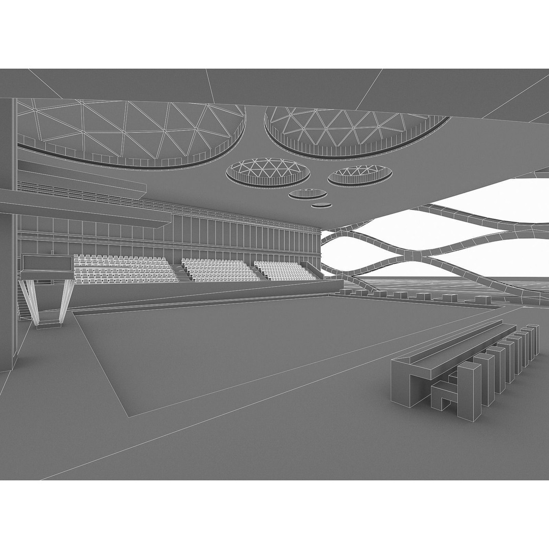 Sports Complex 3D Model – Low Poly Architectural Exterior Visualization - View 13