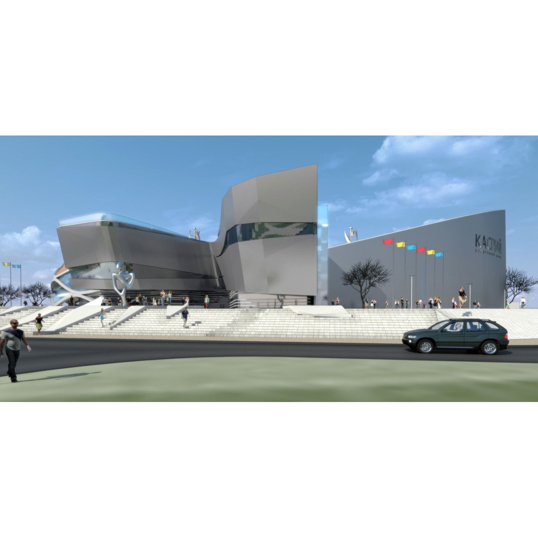 Sports Complex 3D Model – Low Poly Architectural Exterior Visualization - View 3