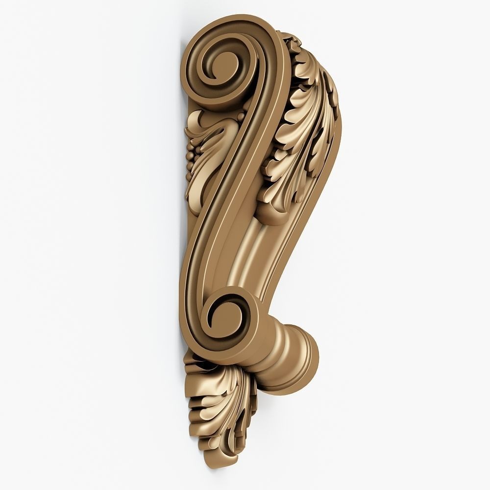 Decorative Corbel 3D Model – Classical Architectural Ornament, FBX, OBJ