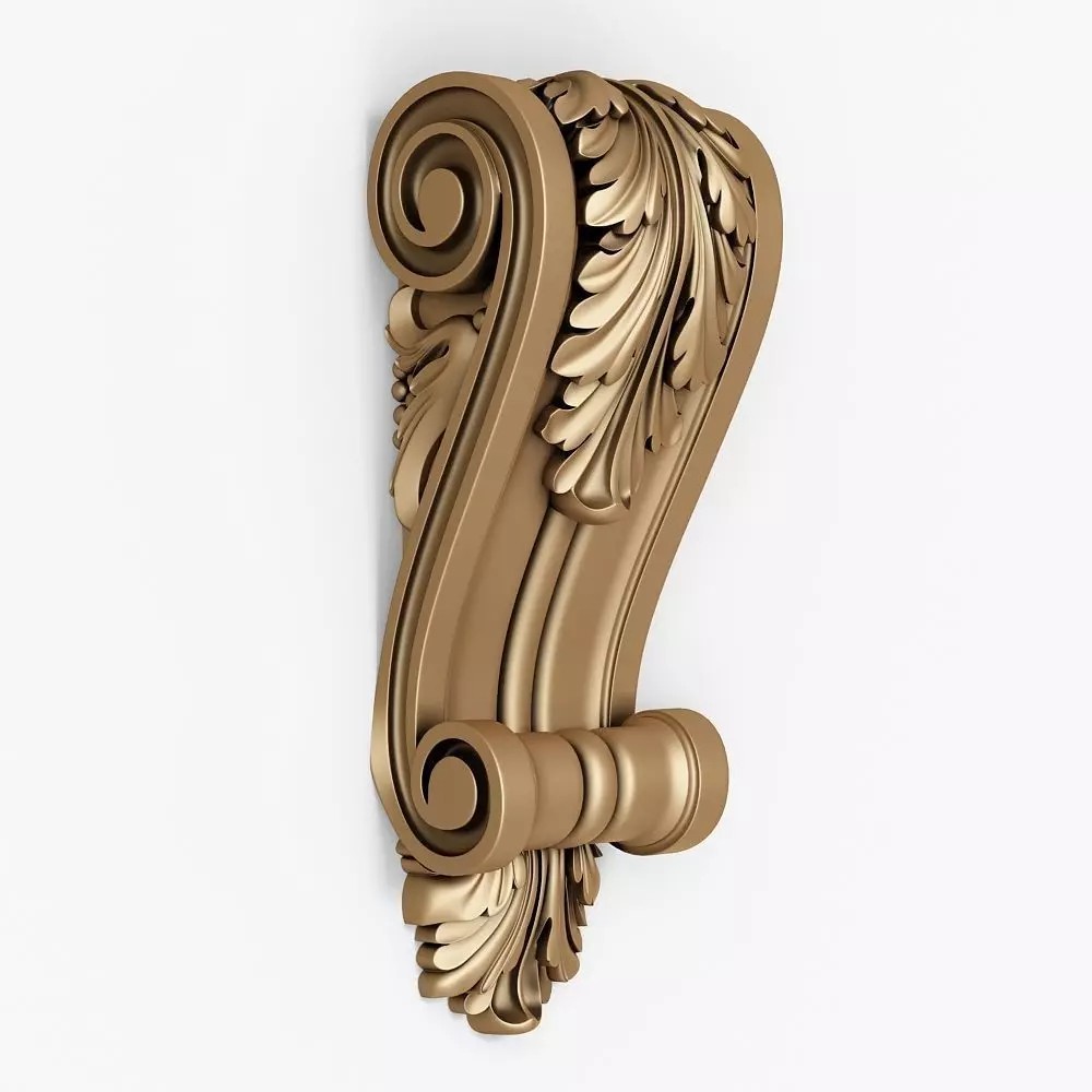 Decorative Corbel 3D Model – Classical Architectural Ornament, FBX, OBJ - View 2