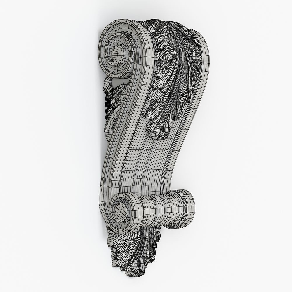 Decorative Corbel 3D Model – Classical Architectural Ornament, FBX, OBJ - View 3