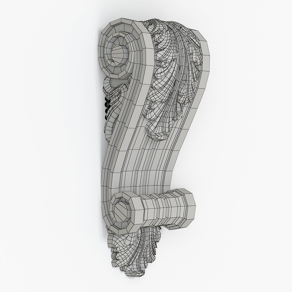 Decorative Corbel 3D Model – Classical Architectural Ornament, FBX, OBJ - View 4