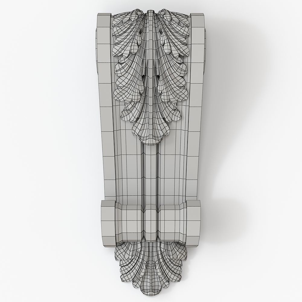 Decorative Corbel 3D Model – Classical Architectural Ornament, FBX, OBJ - View 6