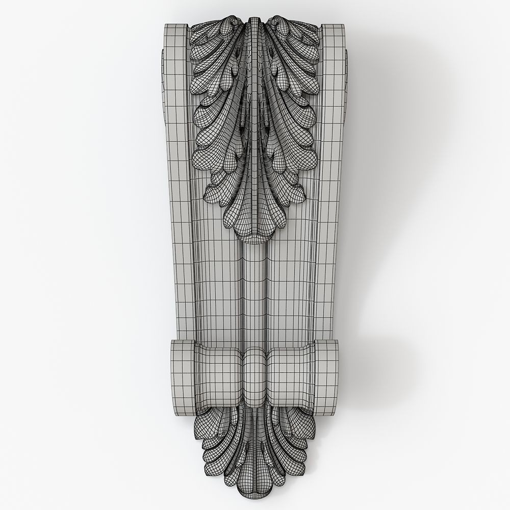 Decorative Corbel 3D Model – Classical Architectural Ornament, FBX, OBJ - View 7