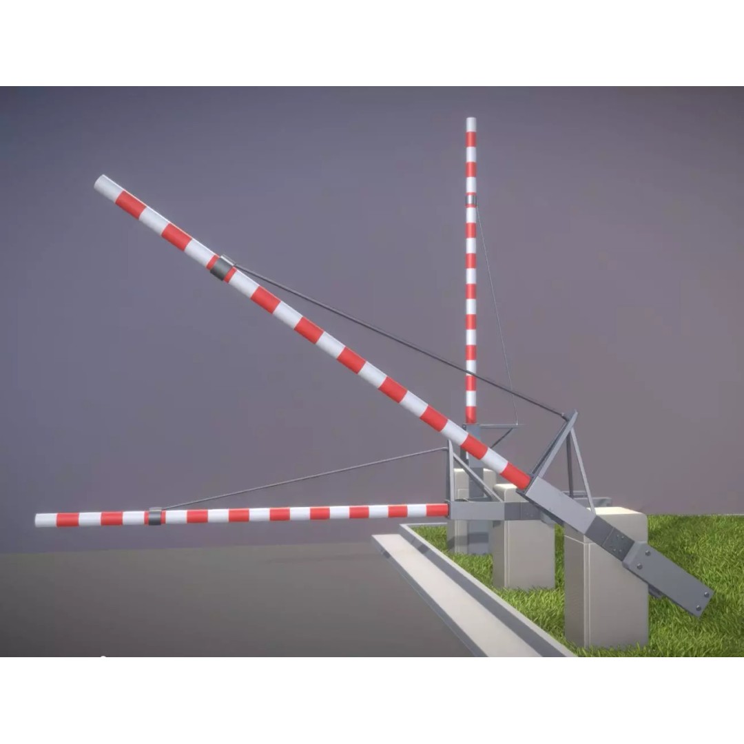 Railroad Barrier 3D Model – Animated High Poly, FBX, Game Asset - View 2