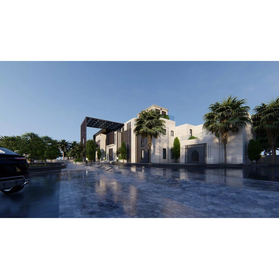 Solitaire Villa 3D Model – Luxurious Exterior Design, FBX - View 10