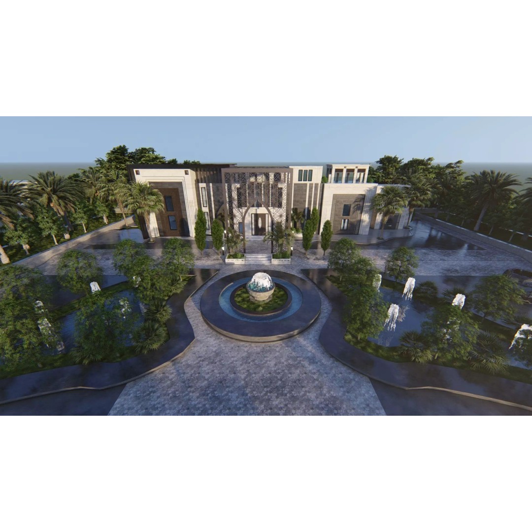 Solitaire Villa 3D Model – Luxurious Exterior Design, FBX - View 12