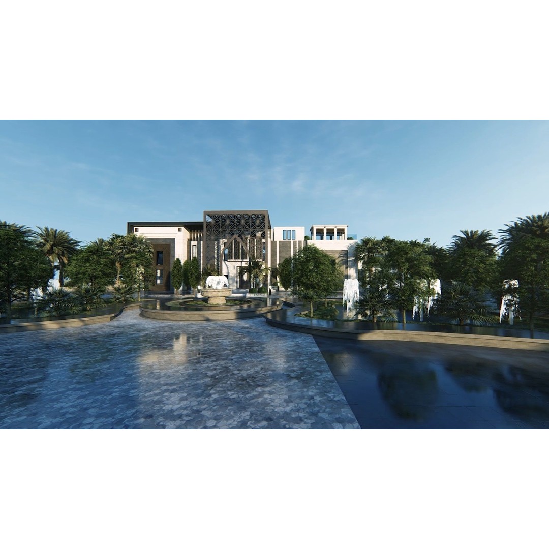 Solitaire Villa 3D Model – Luxurious Exterior Design, FBX - View 4