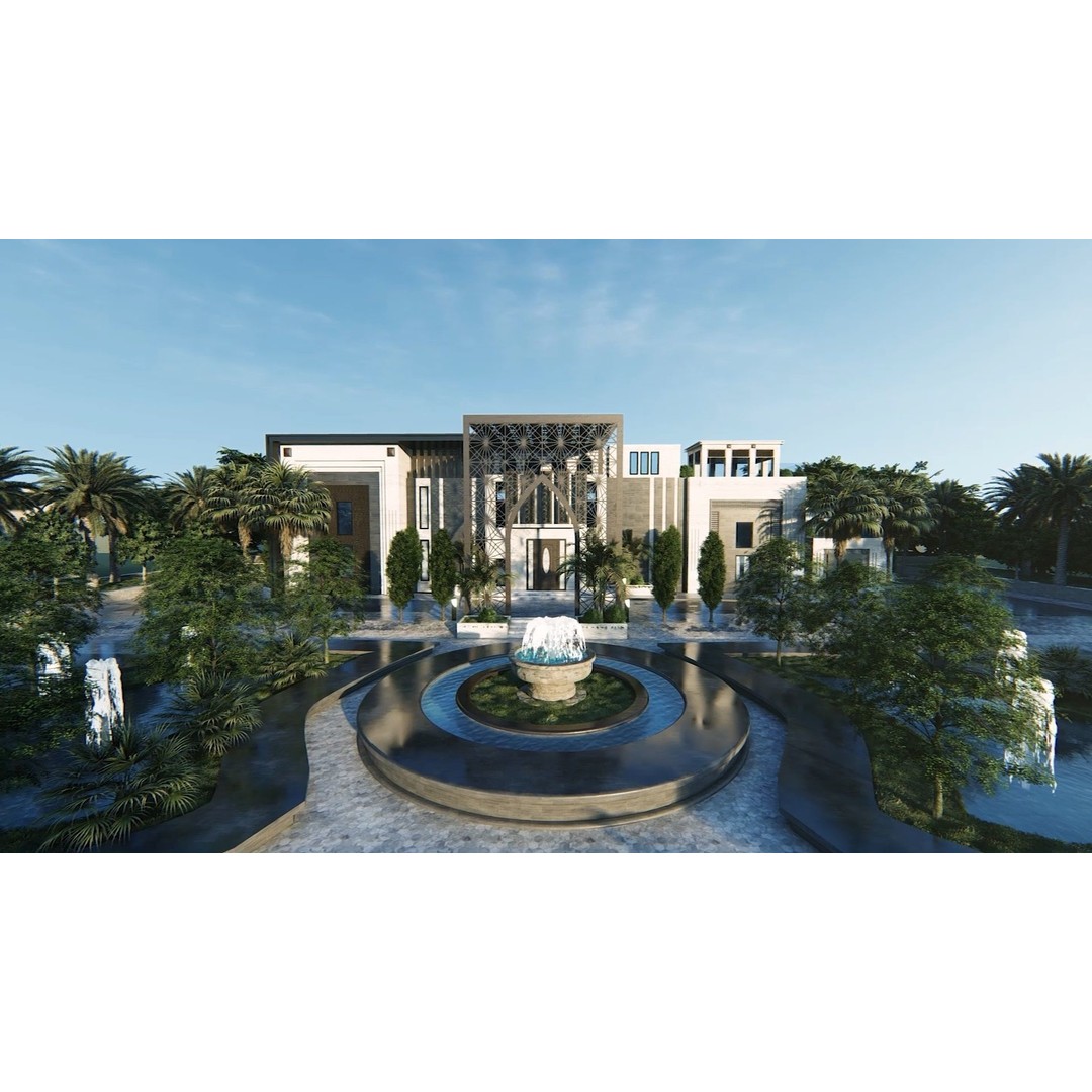 Solitaire Villa 3D Model – Luxurious Exterior Design, FBX - View 6