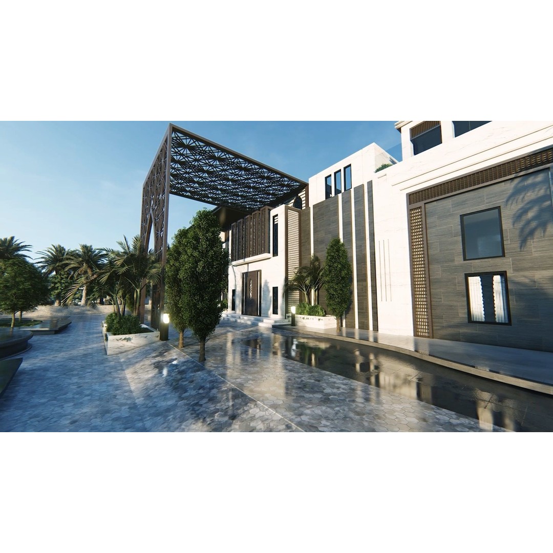 Solitaire Villa 3D Model – Luxurious Exterior Design, FBX - View 7