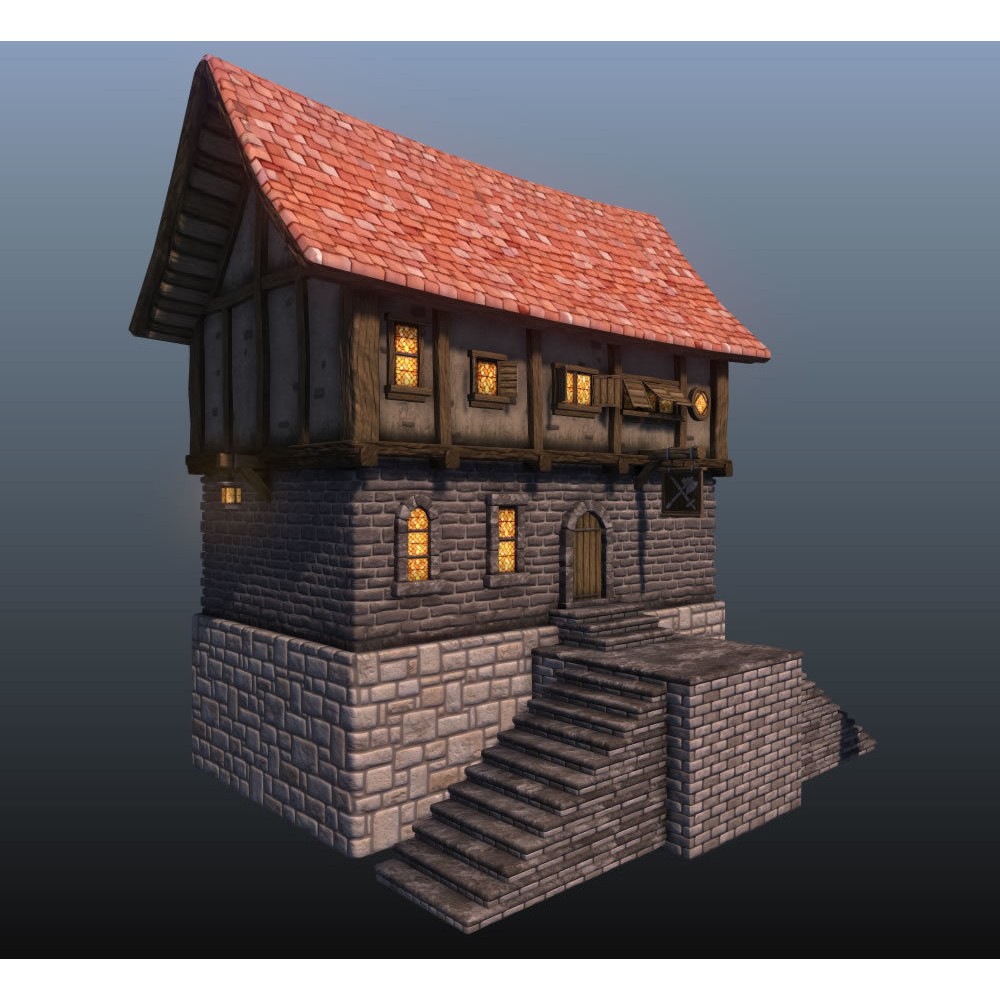 Adventure Village 3D Model – Low Poly Fantasy Town Asset for Unity - View 14