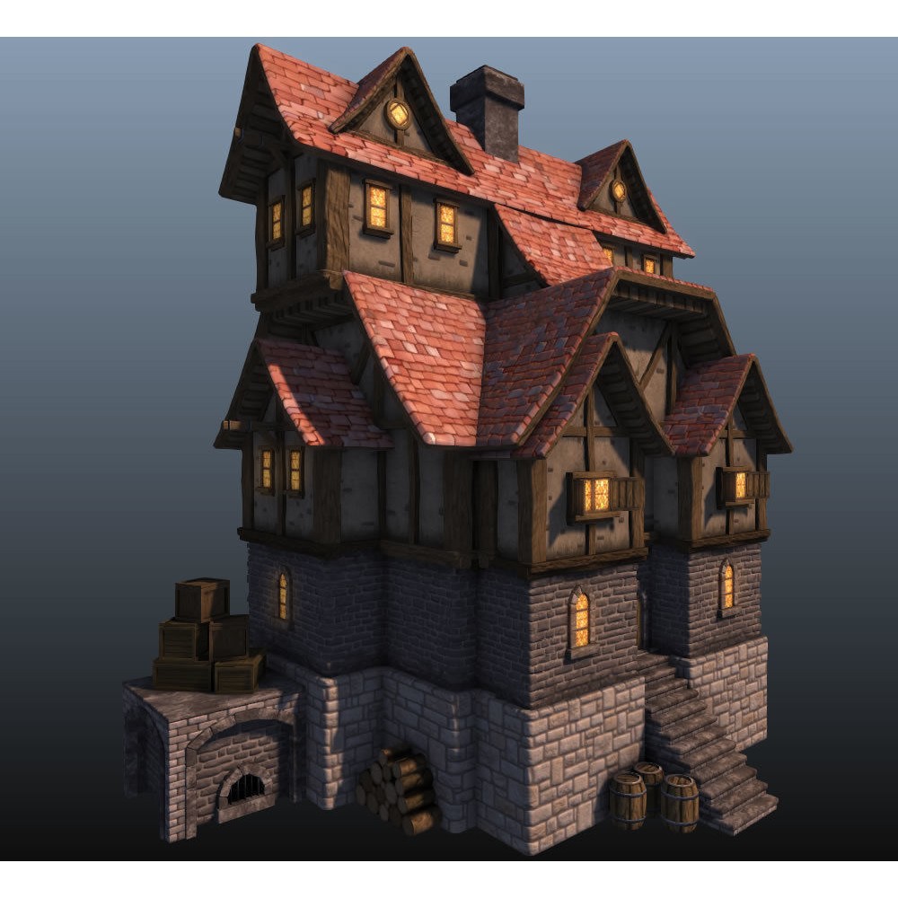 Adventure Village 3D Model – Low Poly Fantasy Town Asset for Unity - View 16