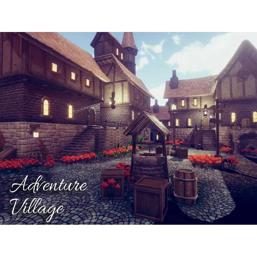 Adventure Village 3D Model – Low Poly Fantasy Town Asset for Unity - View 2