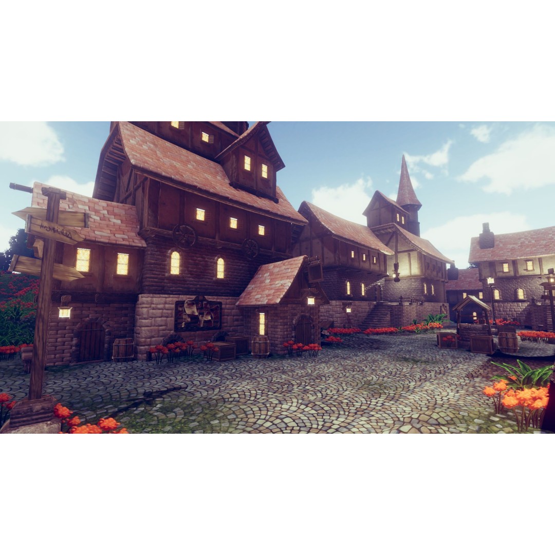 Adventure Village 3D Model – Low Poly Fantasy Town Asset for Unity - View 3
