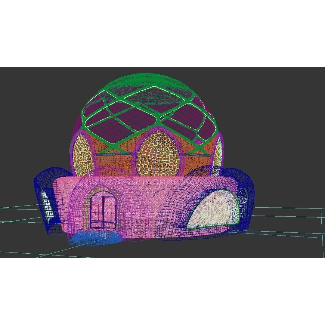 Cosmic Sphere House 3D Model – Low Poly Game Asset, FBX, PBR