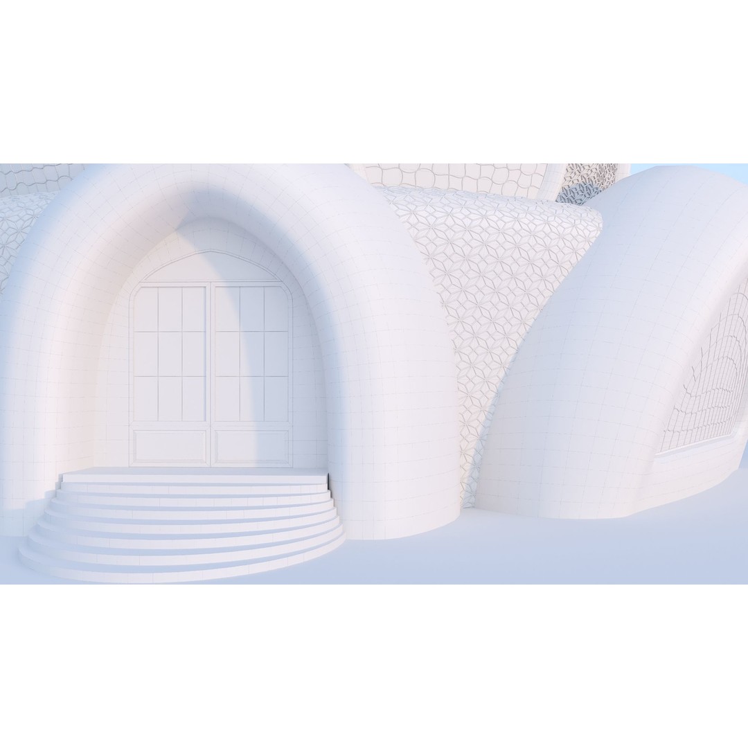Cosmic Sphere House 3D Model – Low Poly Game Asset, FBX, PBR - View 14