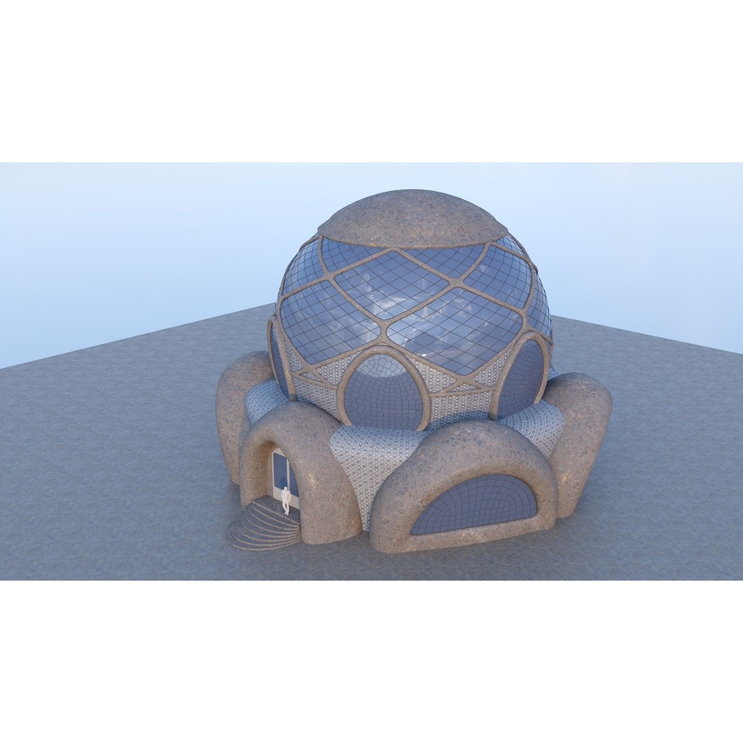 Cosmic Sphere House 3D Model – Low Poly Game Asset, FBX, PBR - View 16