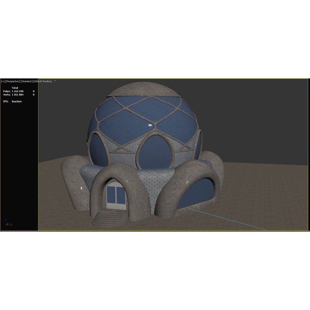 Cosmic Sphere House 3D Model – Low Poly Game Asset, FBX, PBR - View 17
