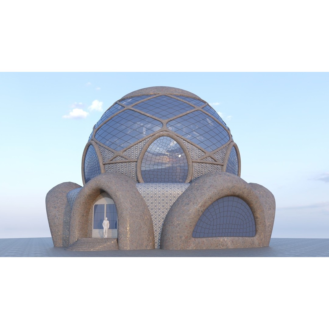 Cosmic Sphere House 3D Model – Low Poly Game Asset, FBX, PBR - View 5