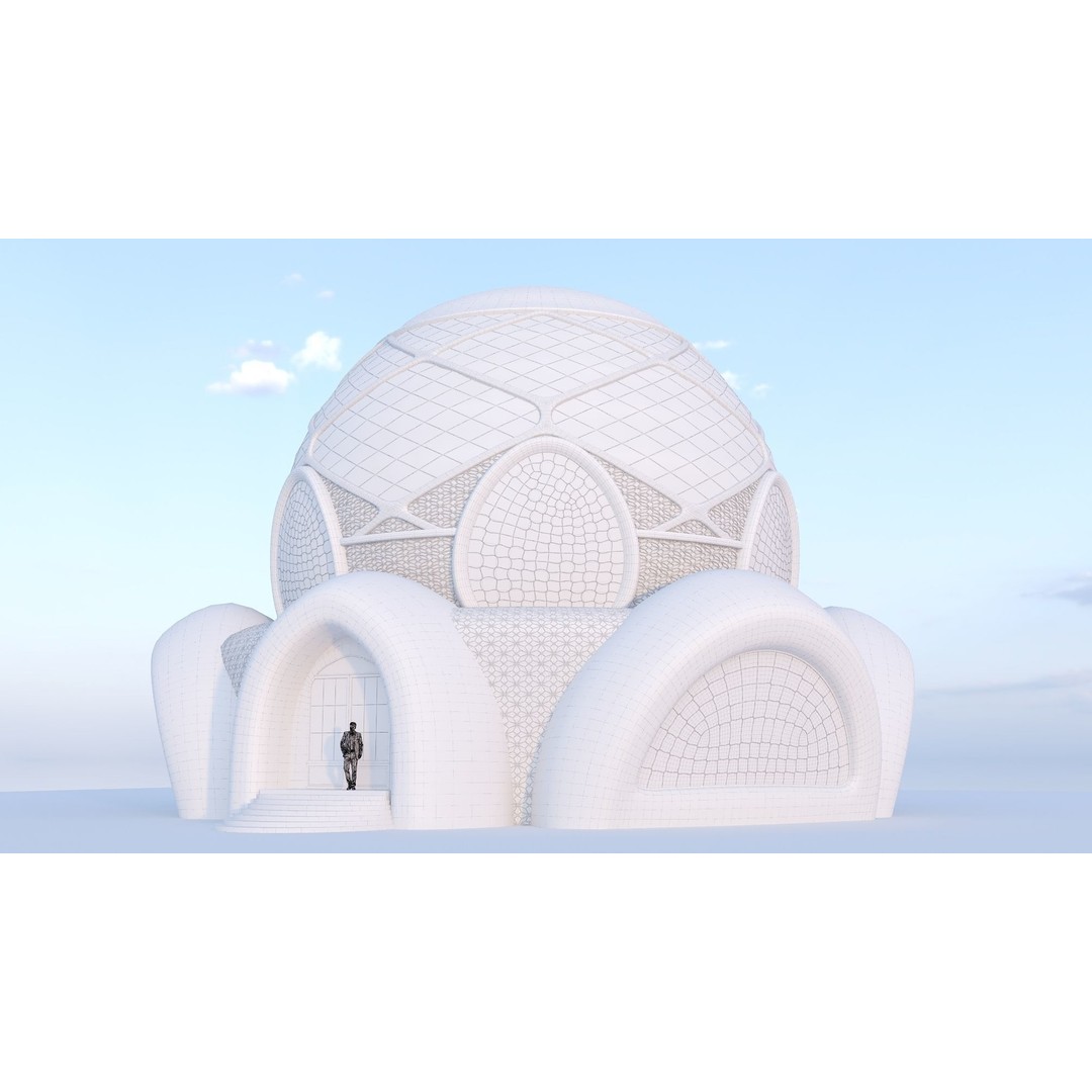 Cosmic Sphere House 3D Model – Low Poly Game Asset, FBX, PBR - View 9