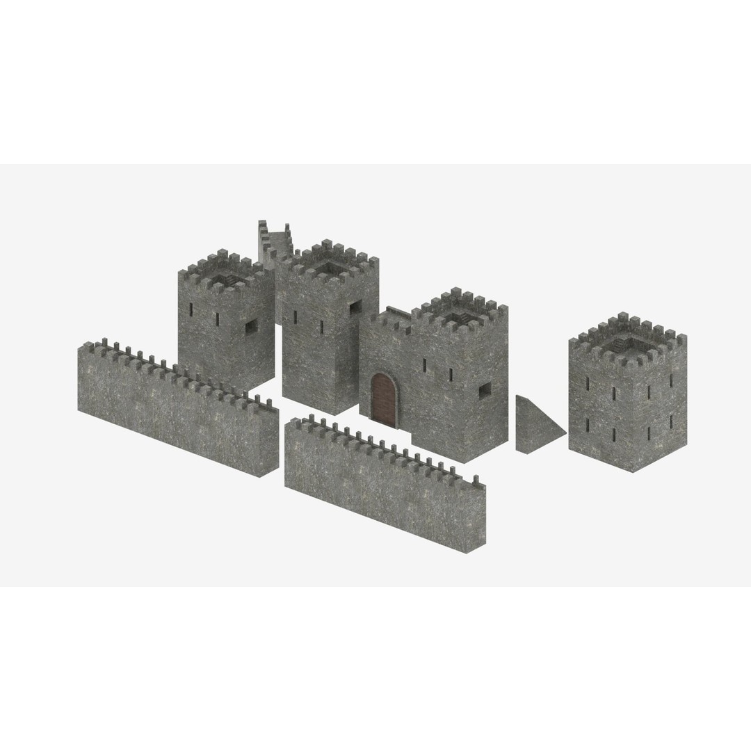 Medieval Castle Pack 3D Model – Low Poly Game Asset, Multiple Formats - View 10