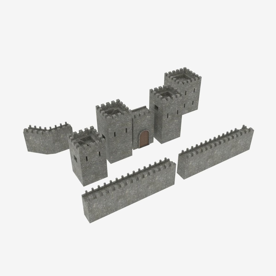 Medieval Castle Pack 3D Model – Low Poly Game Asset, Multiple Formats - View 16