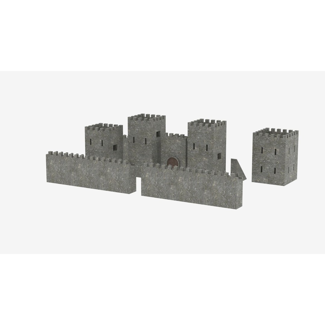 Medieval Castle Pack 3D Model – Low Poly Game Asset, Multiple Formats - View 19