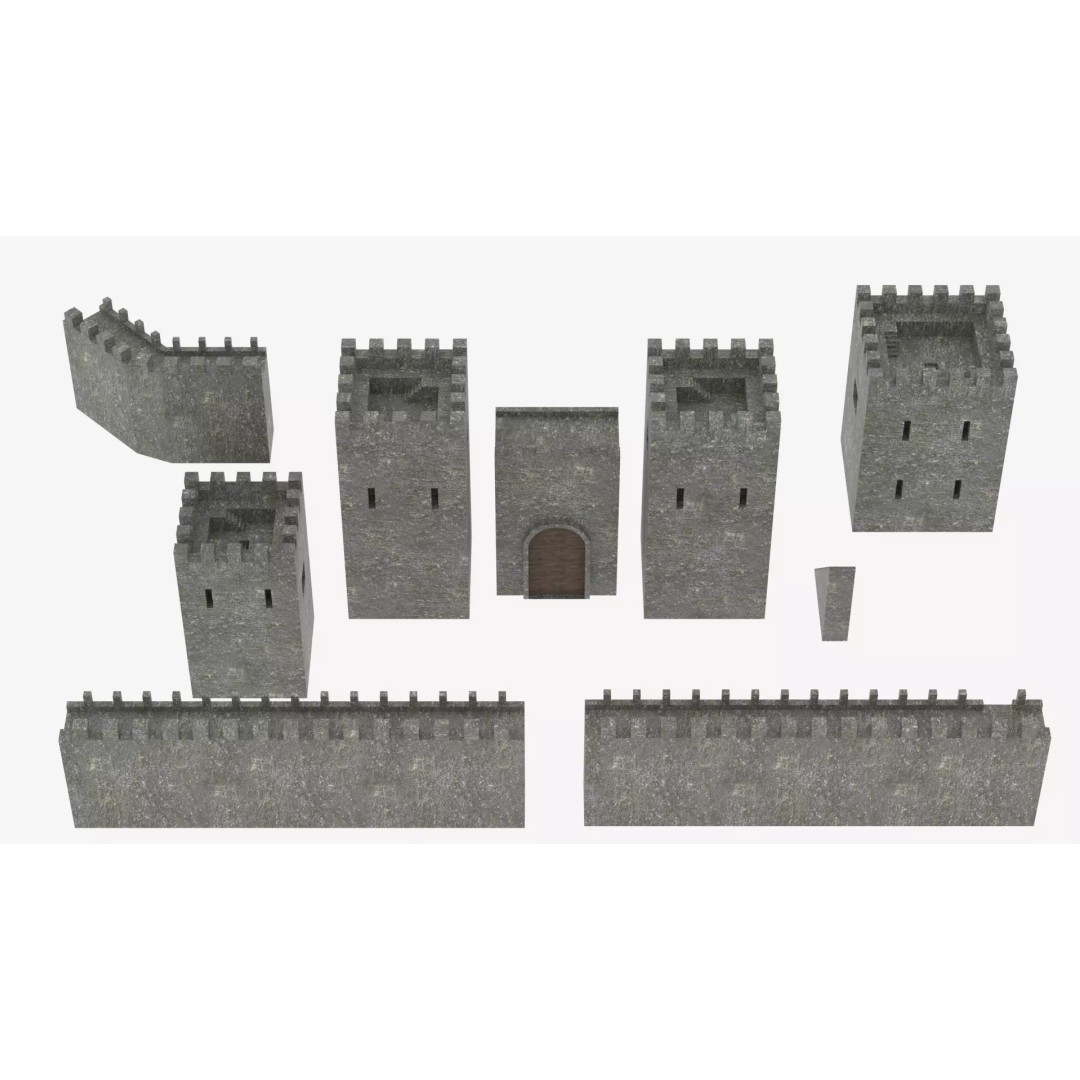 Medieval Castle Pack 3D Model – Low Poly Game Asset, Multiple Formats - View 2
