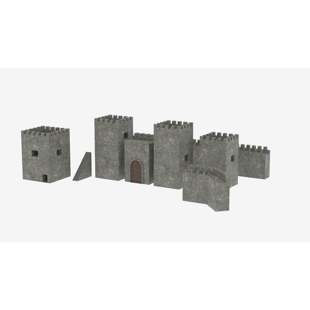 Medieval Castle Pack 3D Model – Low Poly Game Asset, Multiple Formats - View 25