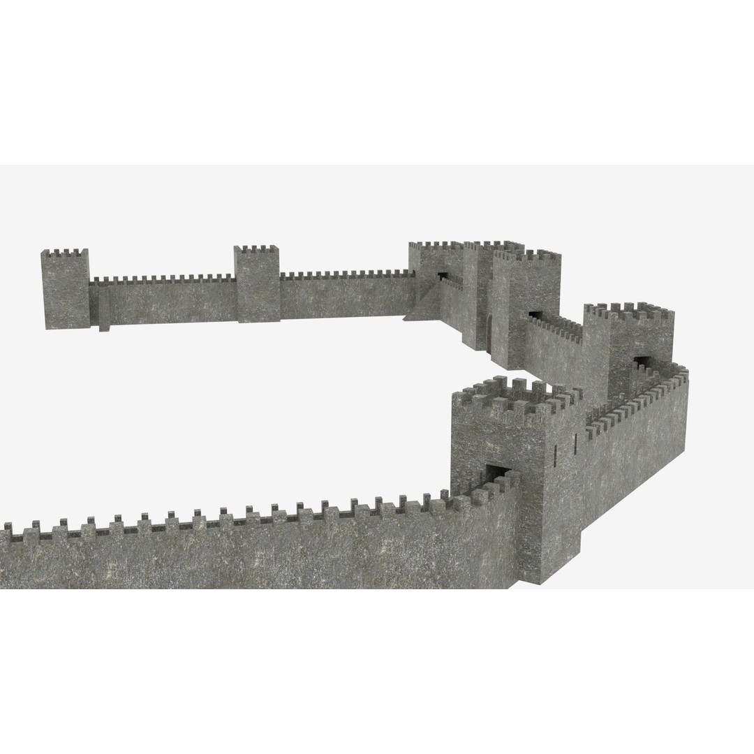 Medieval Castle Pack 3D Model – Low Poly Game Asset, Multiple Formats - View 3