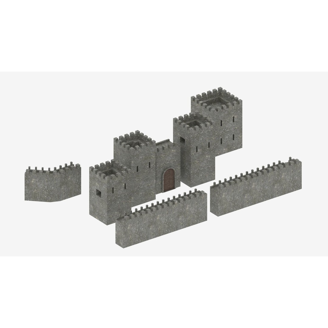 Medieval Castle Pack 3D Model – Low Poly Game Asset, Multiple Formats - View 4