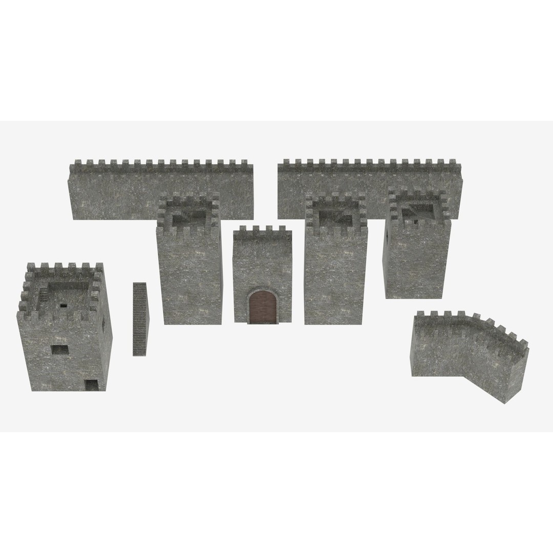 Medieval Castle Pack 3D Model – Low Poly Game Asset, Multiple Formats - View 7