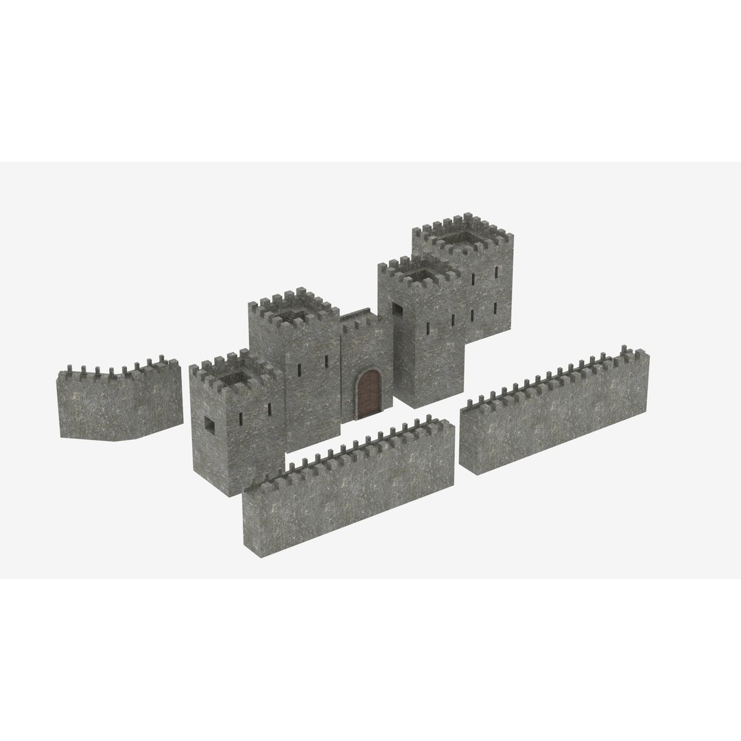 Medieval Castle Pack 3D Model – Low Poly Game Asset, Multiple Formats - View 8