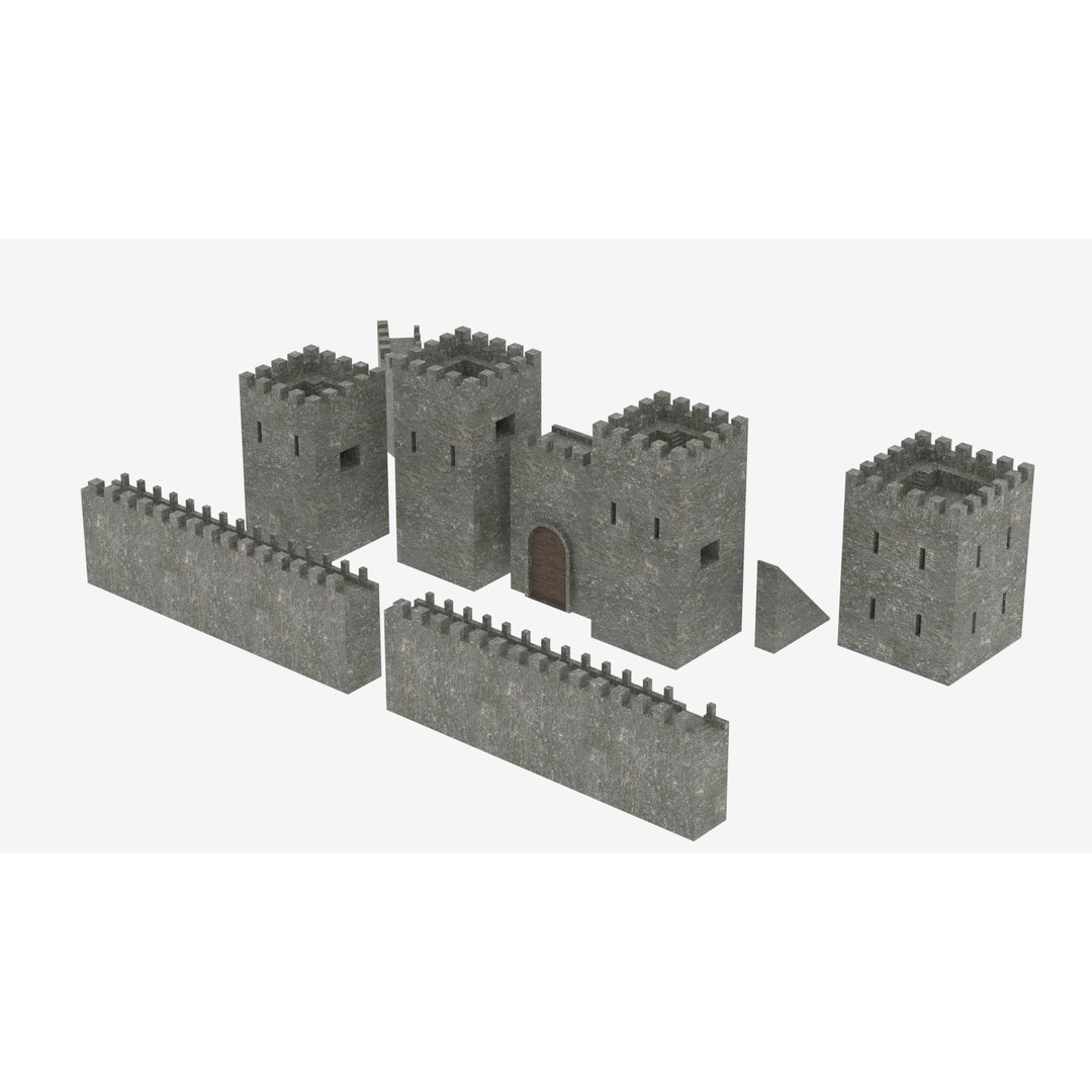 Medieval Castle Pack 3D Model – Low Poly Game Asset, Multiple Formats - View 9