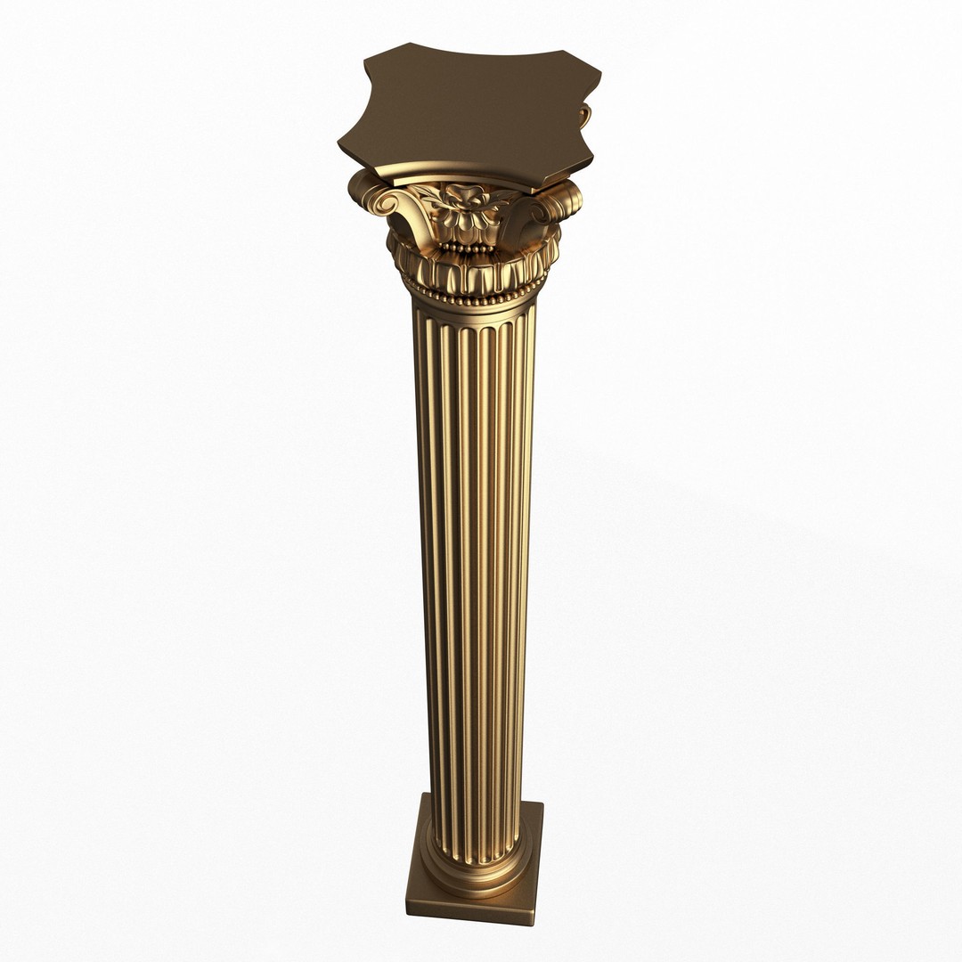 Corinthian Column Capital 3D Model – Low Poly Architectural Decoration, FBX, OBJ - View 5