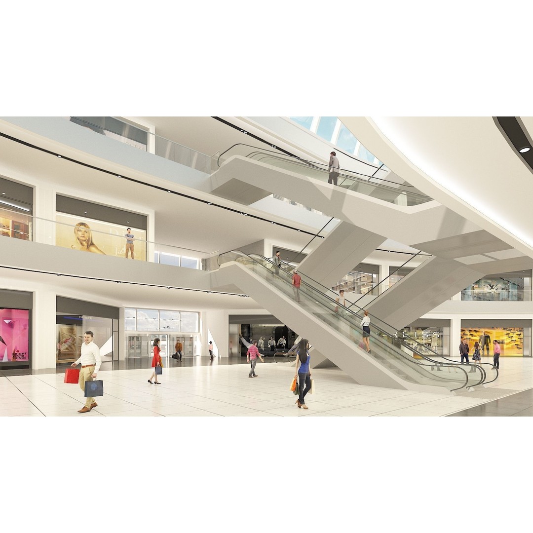 Shopping Centre 3D Model – Detailed Architectural Mall with PBR Textures - View 10