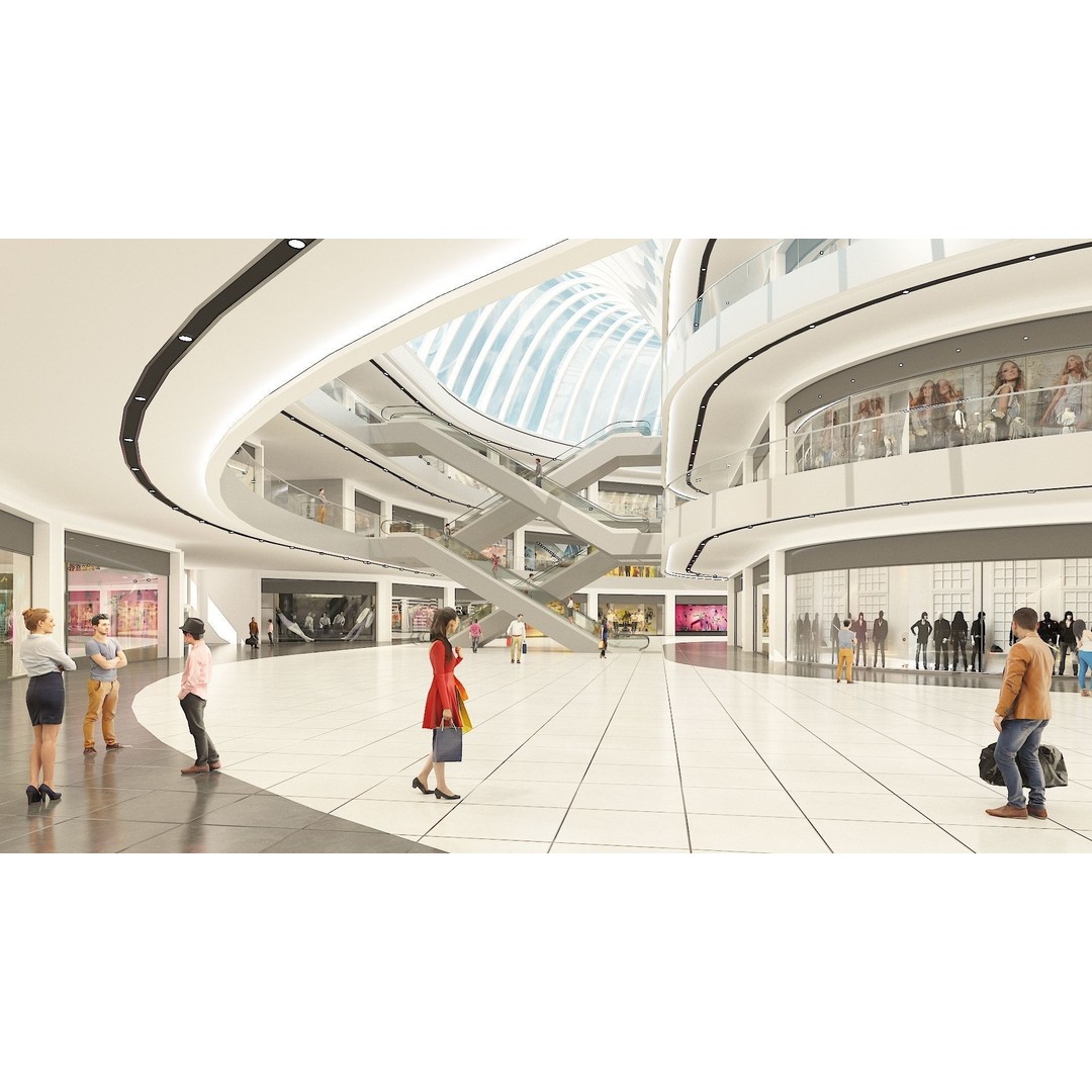 Shopping Centre 3D Model – Detailed Architectural Mall with PBR Textures - View 11