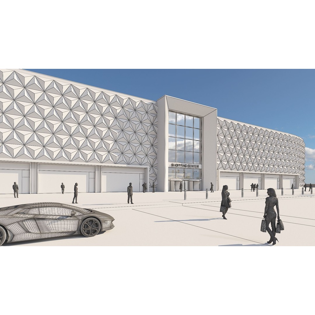 Shopping Centre 3D Model – Detailed Architectural Mall with PBR Textures - View 15