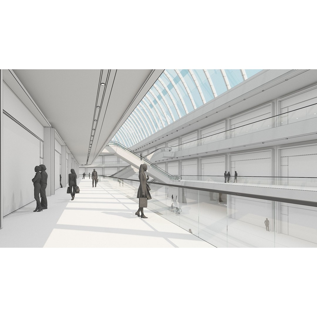 Shopping Centre 3D Model – Detailed Architectural Mall with PBR Textures - View 18