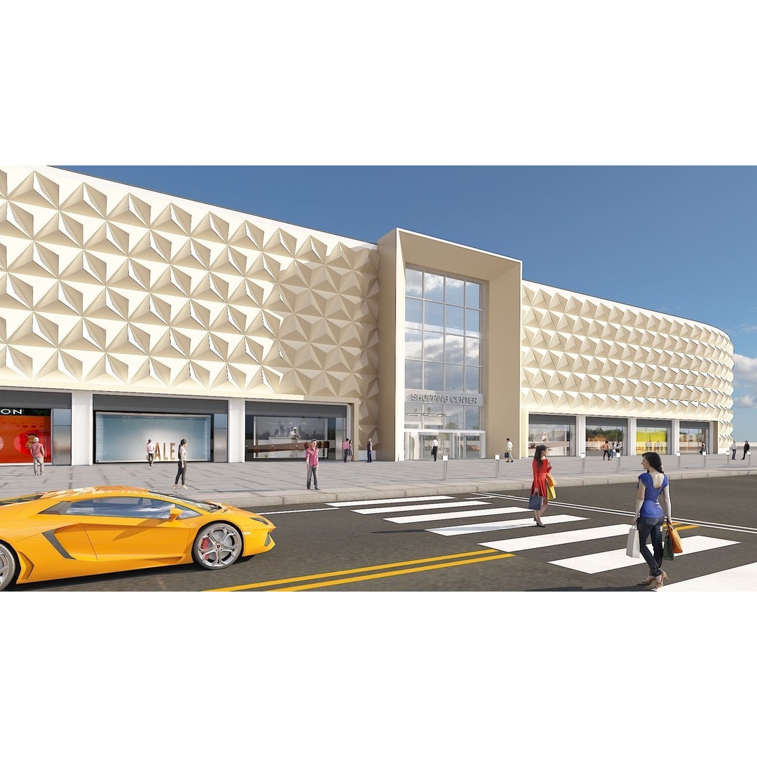 Shopping Centre 3D Model – Detailed Architectural Mall with PBR Textures - View 3