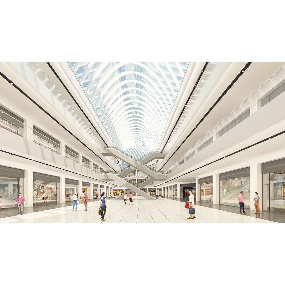 Shopping Centre 3D Model – Detailed Architectural Mall with PBR Textures - View 4