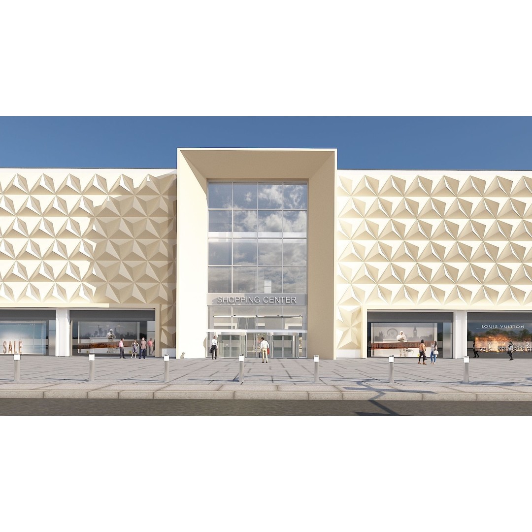 Shopping Centre 3D Model – Detailed Architectural Mall with PBR Textures - View 7