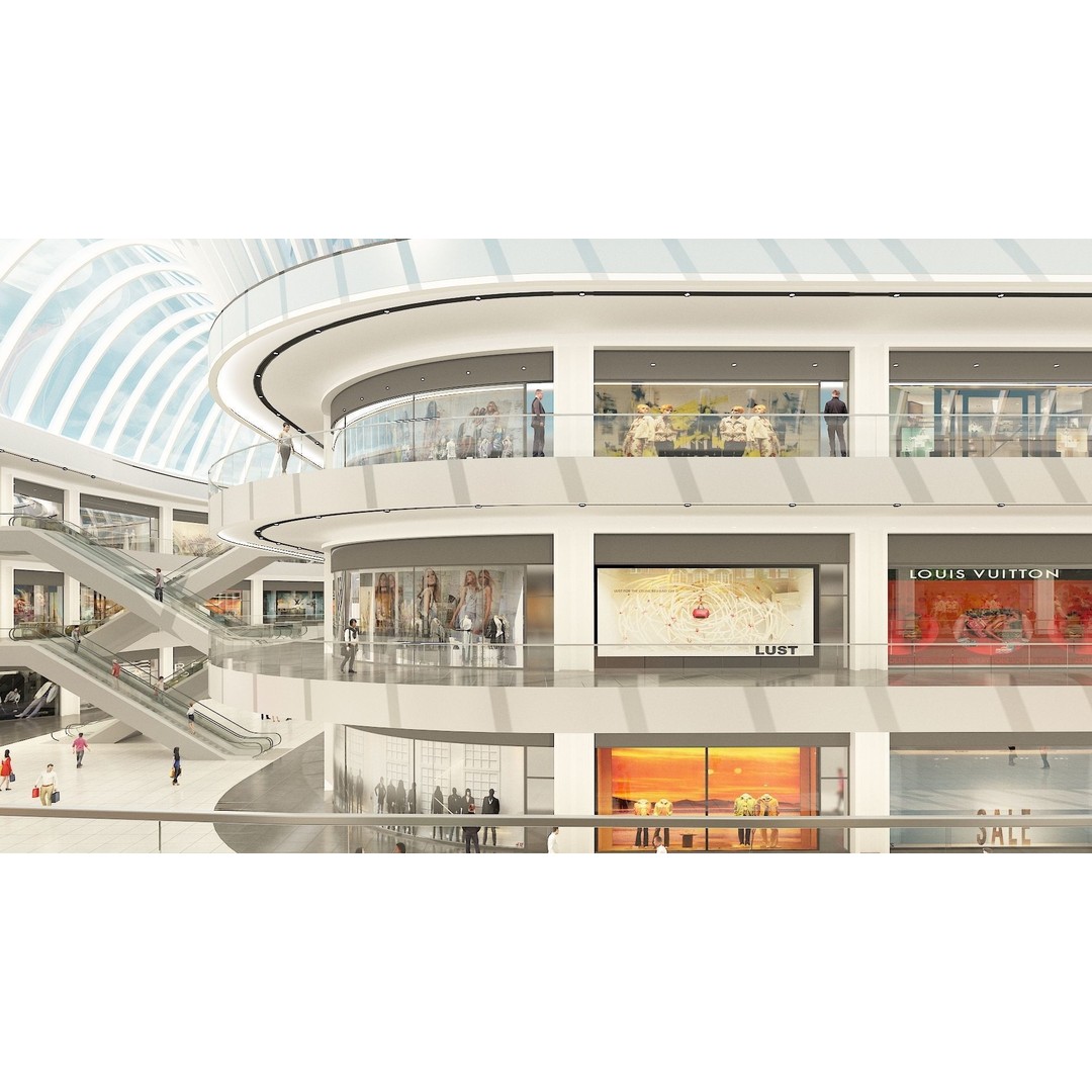 Shopping Centre 3D Model – Detailed Architectural Mall with PBR Textures - View 8
