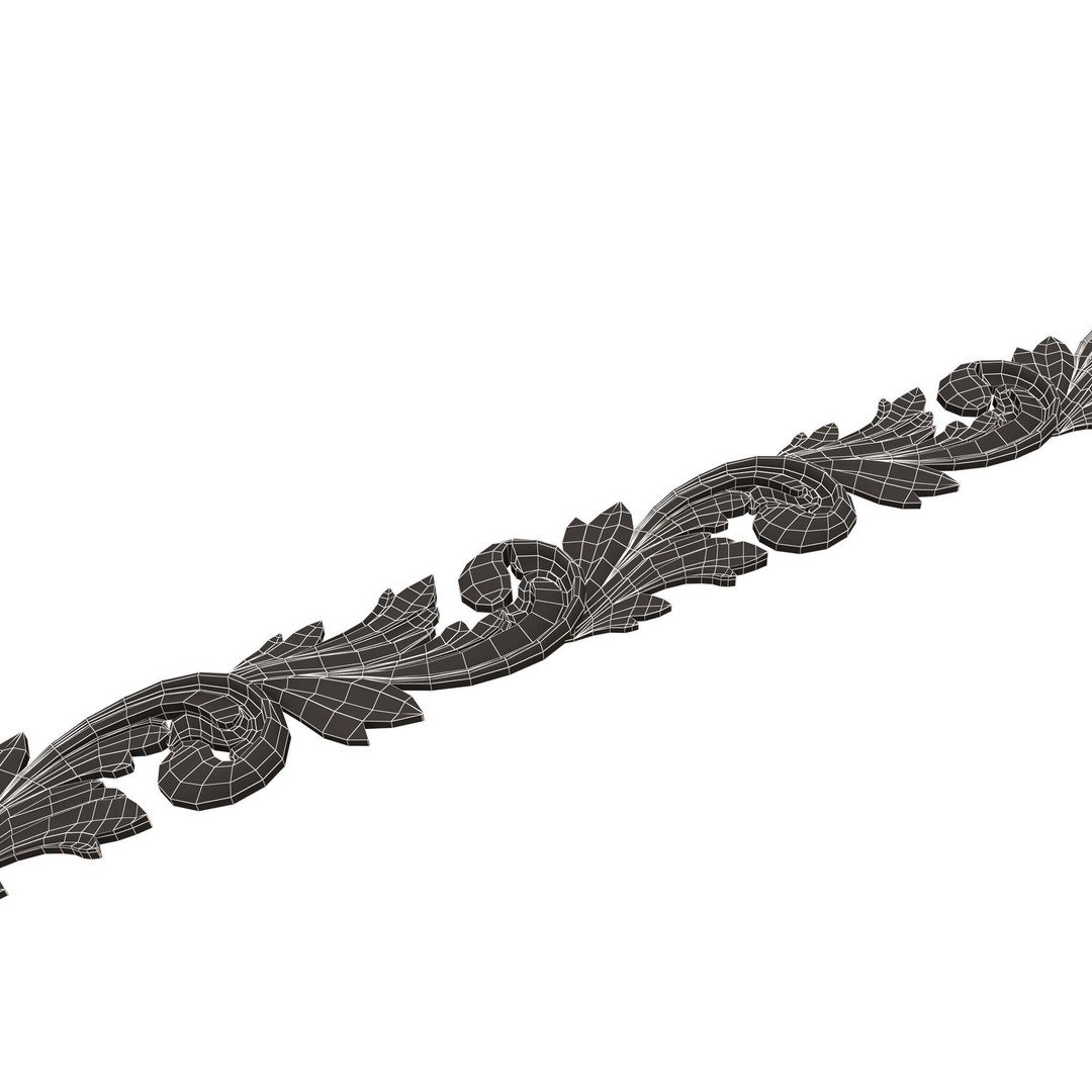 Ornament Element Molding 020 3D Model – Low Poly Architectural Decoration, FBX, OBJ, Blender