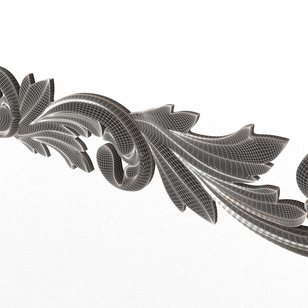 Ornament Element Molding 020 3D Model – Low Poly Architectural Decoration, FBX, OBJ, Blender - View 10