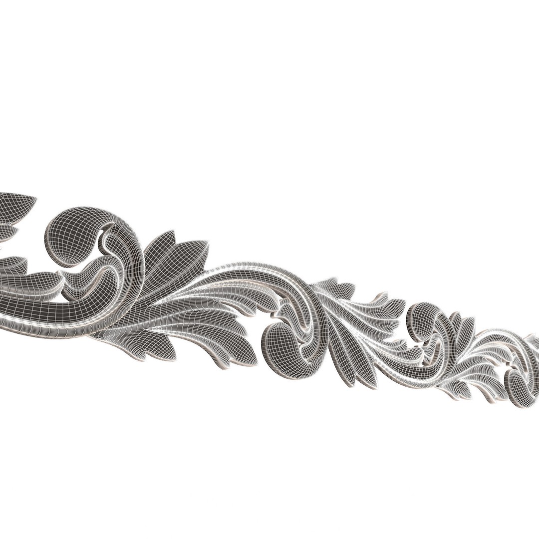 Ornament Element Molding 020 3D Model – Low Poly Architectural Decoration, FBX, OBJ, Blender - View 11
