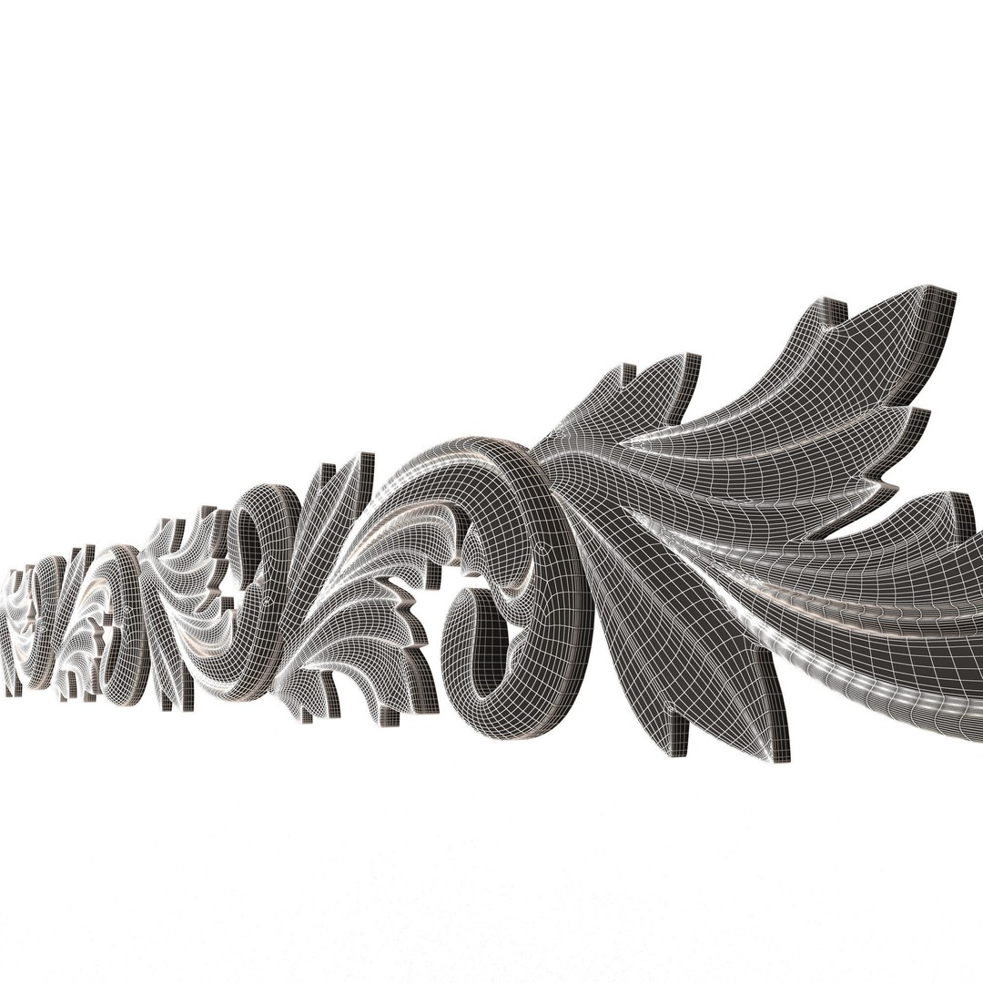Ornament Element Molding 020 3D Model – Low Poly Architectural Decoration, FBX, OBJ, Blender - View 12