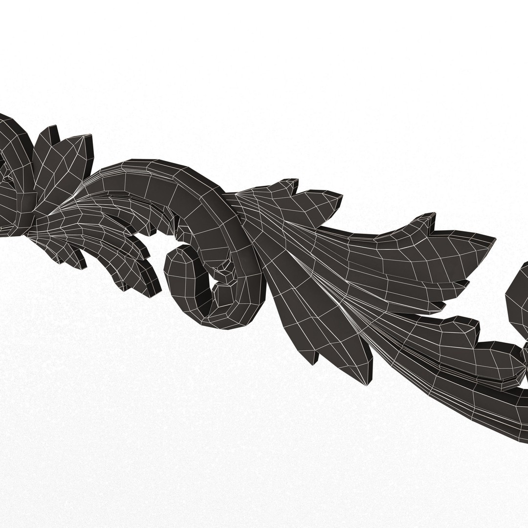 Ornament Element Molding 020 3D Model – Low Poly Architectural Decoration, FBX, OBJ, Blender - View 16